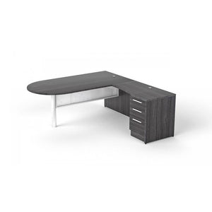 Chiarezza L-Shaped Desk with Bullet End