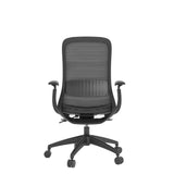 Stella Executive Ergonomic High-Back Mesh Chair with Headrest, Jet Black