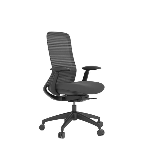 Stella Executive Ergonomic High-Back Mesh Chair with Headrest, Jet Black