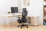 Sharpline Plus Ergo8 Mesh Office Chair w/ Adjustable Headrest and Retractable Footrest, Navy Blue