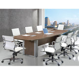 Empresario Boat Shaped Laminate Conference Table with Elliptical Style Bases
