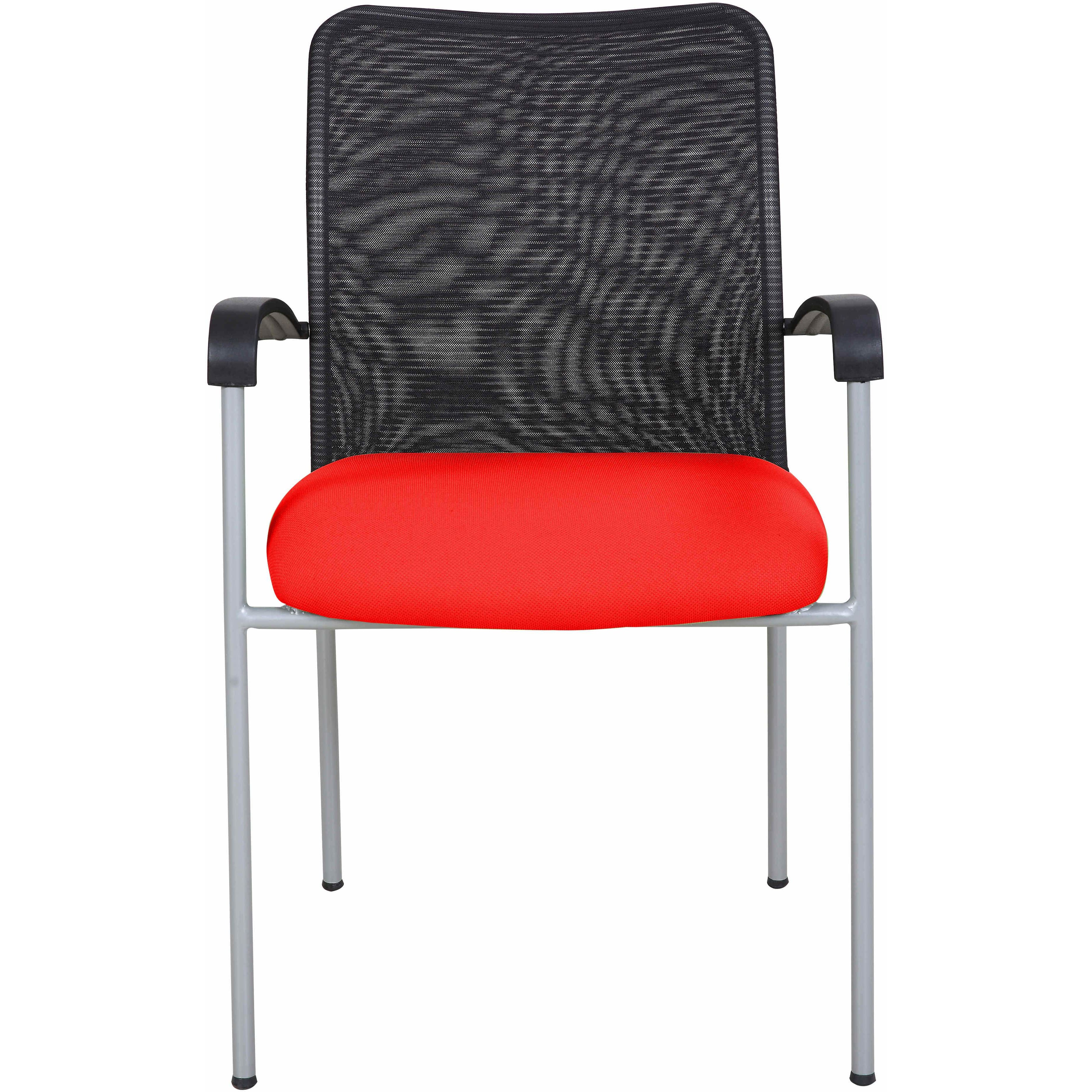 Weston Mesh Stackable Visitor Chair, Red