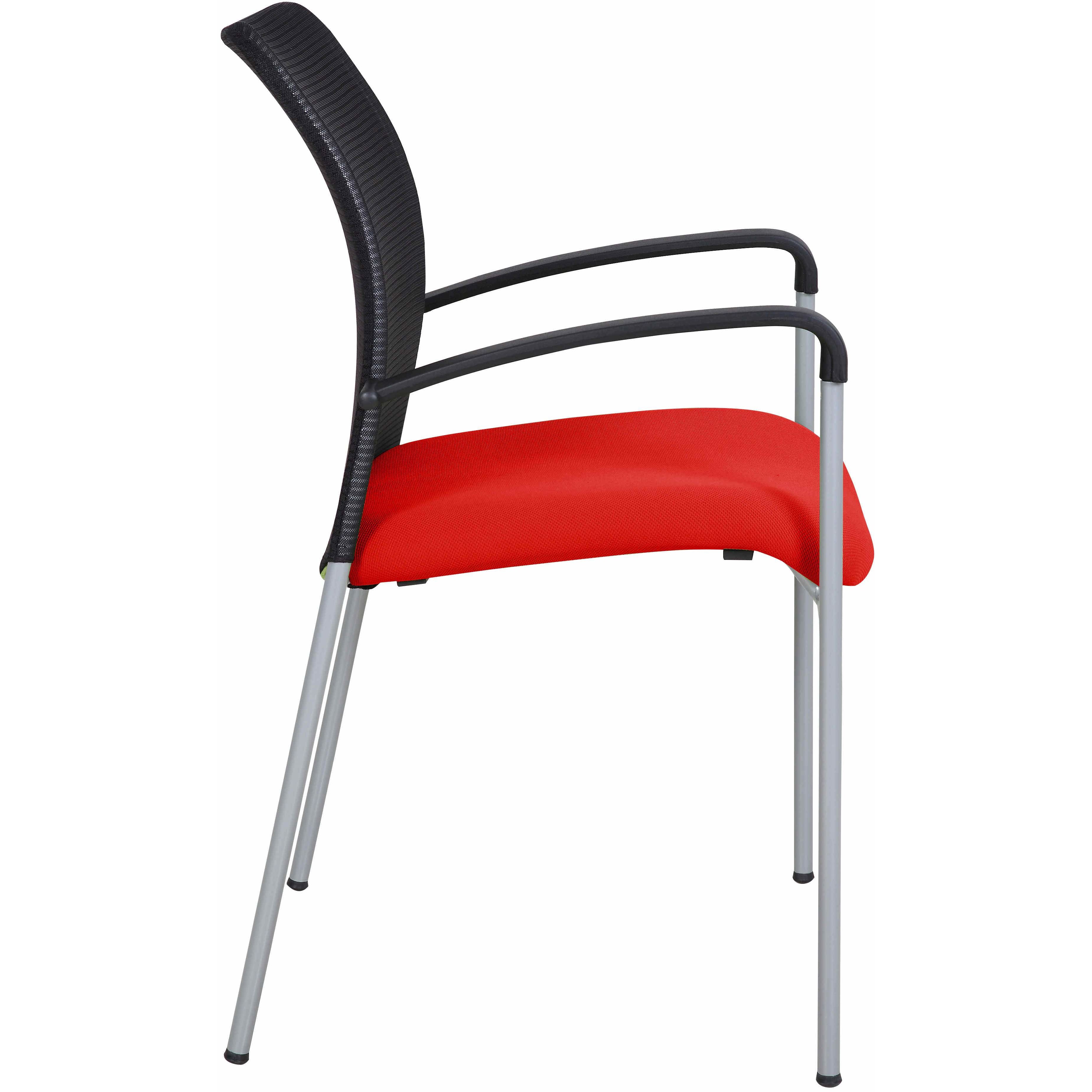 Weston Mesh Stackable Visitor Chair, Red