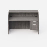 Sheridan 5-Ft. Reception Desk with Rectangular Laminate Counter and Locking Hanging Box/File Pedestal Drawers, 60"Wide x 30/36"D x 42"H, Stone Gray
