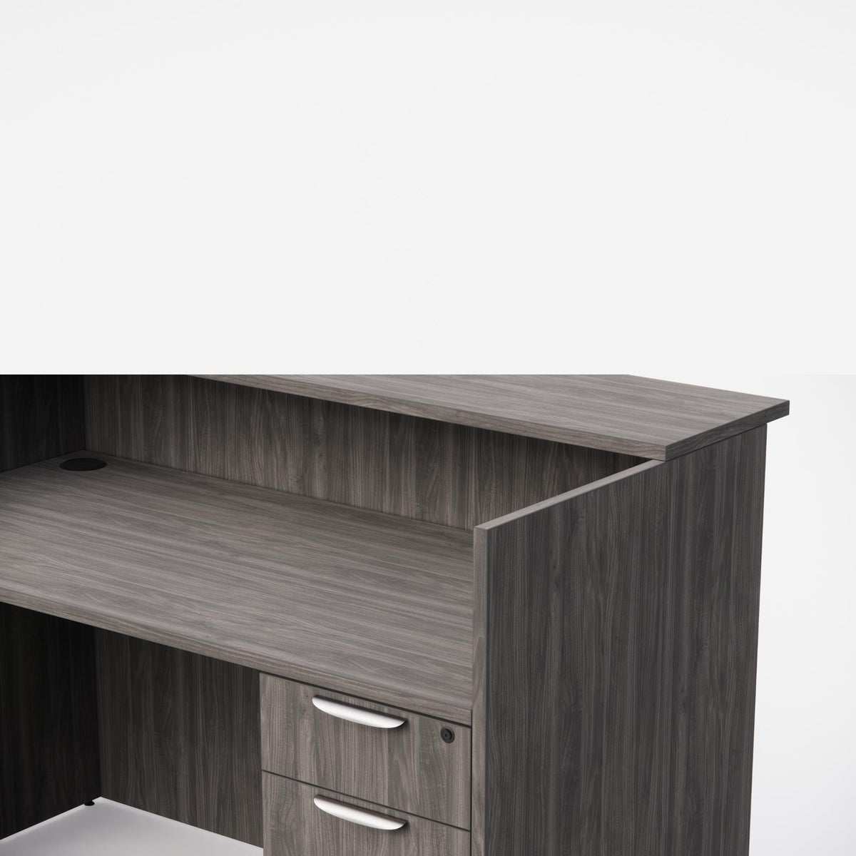 Sheridan 5-Ft. Reception Desk with Rectangular Laminate Counter and Locking Hanging Box/File Pedestal Drawers, 60