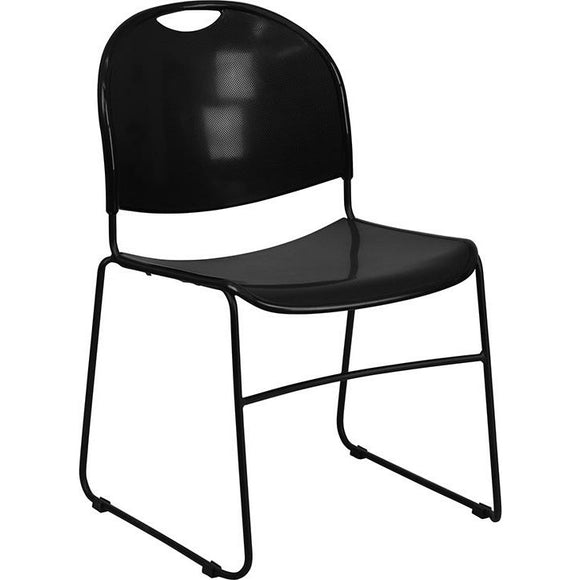 Samson Series 880 lb. Capacity Black Ultra-Compact Stack Chair
