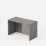 Sheridan Agent Desk with Locking Hanging Box/File Pedestal Drawers, 48"Wide x 24"D, Stone Gray