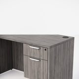Sheridan Agent Desk with Locking Hanging Box/File Pedestal Drawers, 48"Wide x 24"D, Stone Gray
