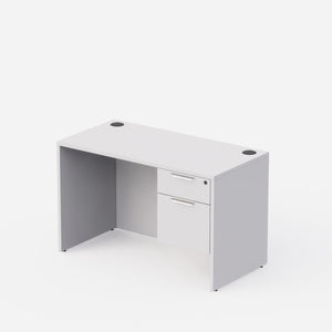 Sheridan Agent Desk with Locking Hanging Box/File Pedestal Drawers, 48"Wide x 24"D, White