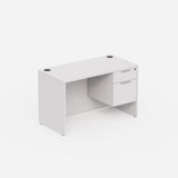 Sheridan Agent Desk with Locking Hanging Box/File Pedestal Drawers, 48"Wide x 24"D, White