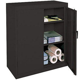 Realspace Outlet 3-Shelf Metal Storage Cabinet, 42"H x 36"W x 18"D, Black