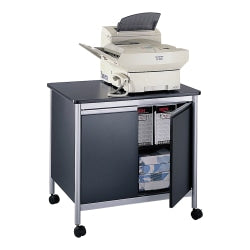 (Scratch & Dent) Safco Outlet Deluxe Machine Stand, 30 1/8"H x 32"W x 24 1/2"D, Black/Silver