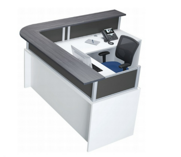 Empresario L-Shaped Reception Desk Shell with Laminate Counter