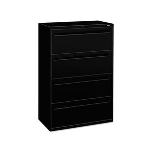 USED HON 4-Drawer File Cabinet, 36"W x 20"L x 53"H, Black