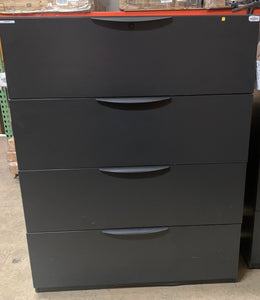 USED Haworth 4-Drawer File Cabinet, 42"W x 18"L x 53"H, Charcoal