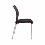 Weston Stackable Armless Visitor Chair, Mesh Back/Fabric Seat, Black