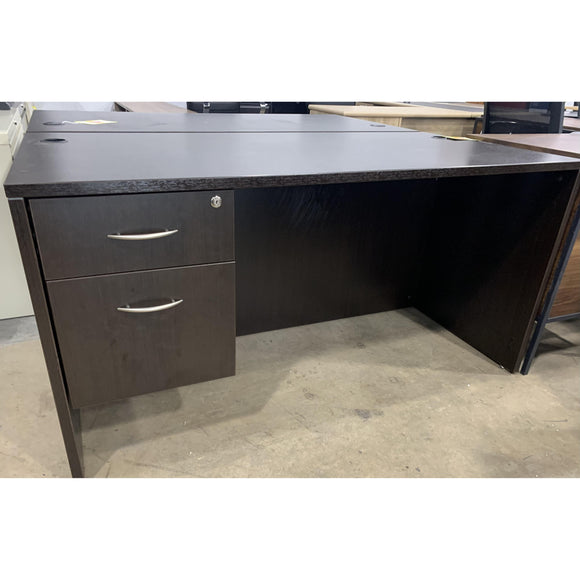 (Used) Alera Rectangular Desk with Box/File Pedestal, Espresso