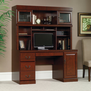 (Scratch & Dent) Sauder Heritage Hill Outlet Credenza and Hutch Combo, 73 1/4"H x 59 1/8"W x 20 1/2"D, Classic Cherry