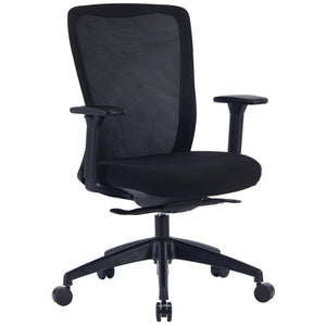 Mesh Back Manager/Conference Chair with Tilt Lock with Fabric Seat, Black