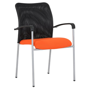 Weston Mesh Stackable Visitor Chair, Orange