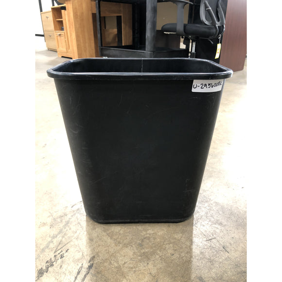 Pre-Owned, Commercial Deskside Plastic Wastebasket, 7 gal, Black
