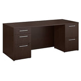 Bush Business Furniture Outlet Emerge 72"W x 30"D Desk with 2 and 3 Drawer Pedestals, Mocha Cherry