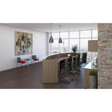 Chiarezza Curved Reception Desk with White Glass Counter Top