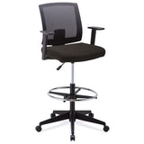 Empresario Mesh Back Task Stool, Upholstered Seat with Footring and Black Base