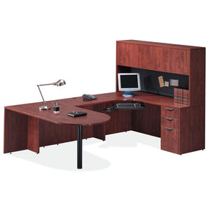 Empresario Executive Bullet U-Shaped  Desk with Open Hutch