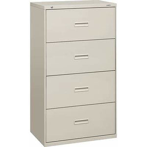 (Scratch & Dent) Basyx by HON® 400-Series 4-Drawer Lateral File, 53 1/4"H x 36"W x 19 1/4"D, Light Gray