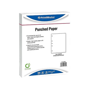 Printworks Professional 8.5" x 11" Multipurpose Paper, 5-Hole Punched, 20 lbs., 92 Brightness, 500/Ream
