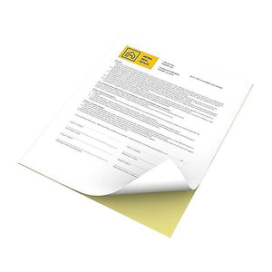 8 1/2" x 11" Carbonless Paper, White/Canary, 2500/Carton