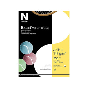 Exact Vellum Bristol Cardstock Paper, 67 Lbs, 8.5" x 11", White, 250/Pack