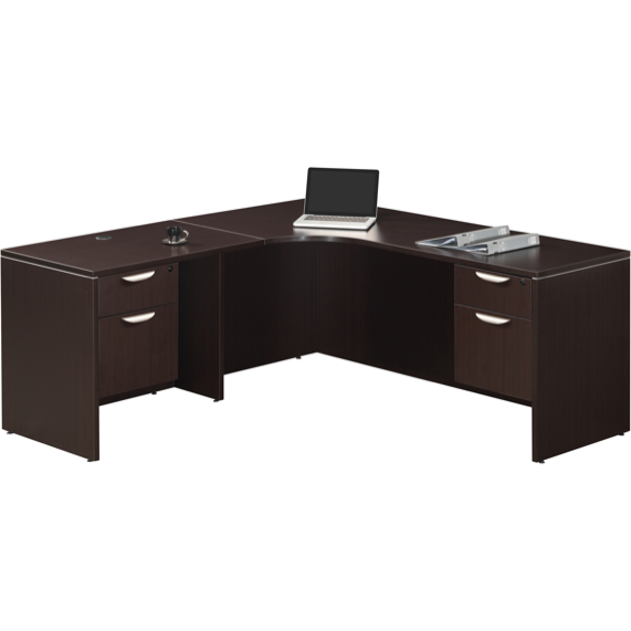 Empresario L-Shaped Desk with Two Hanging Box/Files
