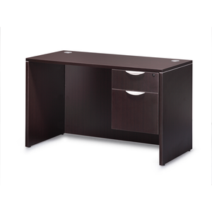 Empresario Straight Desk Shell with Full Modesty Panel and Hanging Box/File Pedestal