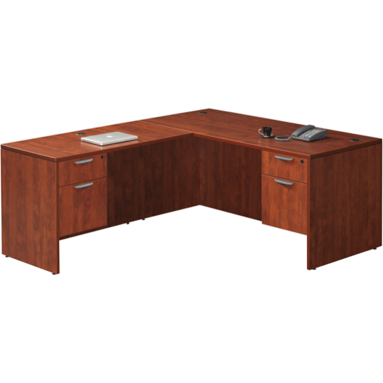 Empresario Administrative L-Shaped Desk with Two Box/File Pedestals