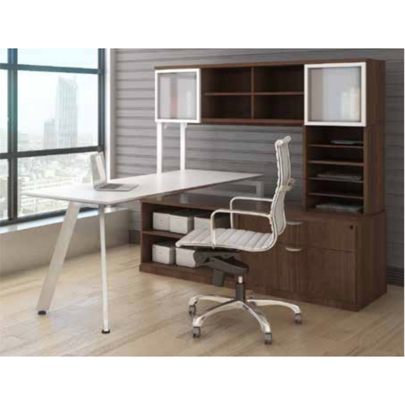 Lucid Desk with Open Overhead Storage