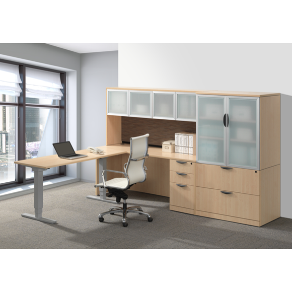 Lucid Adjustable Height Desk With Hutch