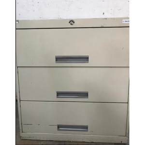 Pre-Owned 3 Drawer 36" wide File Cabinet, Putty